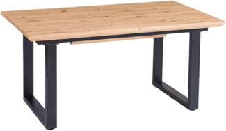 Esstisch Schweizer Kante eichenfarben 160(240) x 90 U-Gestell schwarz Bird 137800916