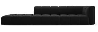 Micadoni Modulares Sofa Serena 4-Sitzer offene Seite Links Samtstoff Schwarz