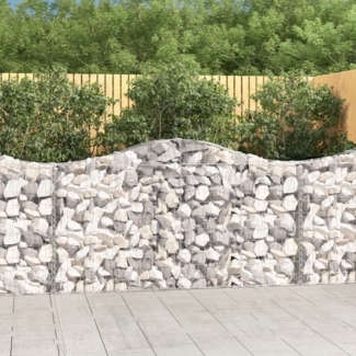 vidaXL Gabionen mit Hochbogen 7 Stk. 200x30x100/120cm Verzinktes Eisen 3145435