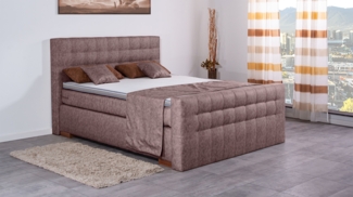 Meisterbetten Boxspringbett Luis 140x220 in MS-Alt Rose, Matratzenbezug Nano, Komfortschaum-Topper