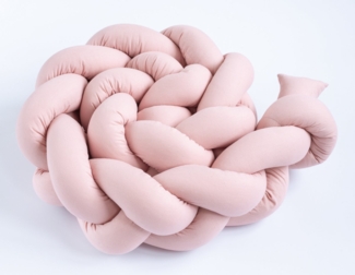 Loolay Nestchenschlange Geflochtenes Kissen Zierkissen Dekokissen Bettumrandung 100% ALTROSA, (Zugluftstopper Zugluft Schlange Wickeltischumrandung Babybett Kinderzimmer Schutz, Wohndeko Bettschlange 100 150 200 300 400 cm & Länge auf Anfrage), Zugluft...