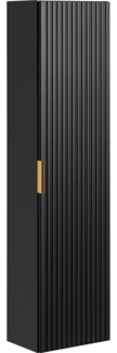 Hochschrank mit 1 Tür (140x25x35cm), Schwarz matt