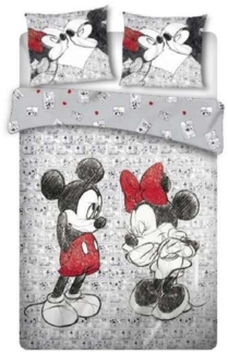 Disney Mickey Mouse Doppelbettwäsche Set – 1x Deckenbezug 240x220 cm & 2x Kissenbezüge 63x63 cm aus Mikrofaser