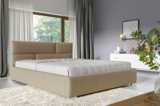 99rooms Narcisa PolsterbettVelours JASMINE Creme 200x200 cm mit Bettkasten