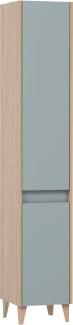 SCHILDMEYER Hochschrank Badschrank Highboard Badmöbel taubenblau 30,2 x 170 x 33 cm