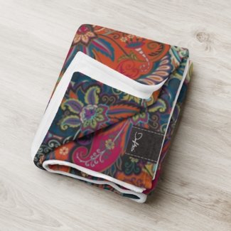 DECALVIBES Tagesdecke Kuscheldecke Oriental Flowers - 127 x 152 cm