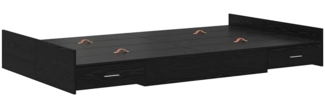 vidaXL Aufbewahrungsbettgestell Schwarz Eichen-Optik 120 x 200 cm 3335302