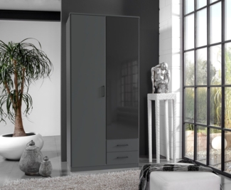 Calicosy Schrank 2 Drehtüren mit 1 Spiegel und 2 Schubladen L90 cm - SOEST - Weiß