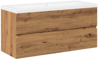 vidaXL Waschbeckenunterschrank mit Einbaubecken Artisan-Eiche 3328928