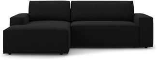 Micadoni Schlafsofa Jodie 3-Sitzer Strukturierter Stoff Schwarz Links