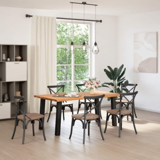 vidaXL Esstisch Hellbraun 180x100x74 cm Massivholz Eiche Rechteckig 3304457