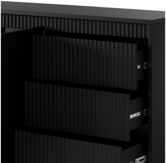 Lomadox Kommode STERZING-167, schwarz matt, 153,5 cm breit, 2 Türen & 3 Schubladen