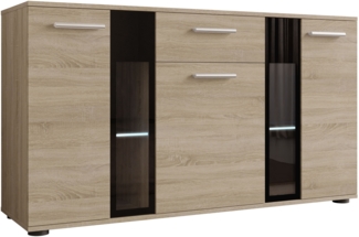 Kommode Salsa, mit blauer LED Beleuchtung, Farbe: Sonoma Eiche