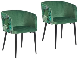 HTI-Living Polsterstuhl Esszimmerstuhl Destin Leaf Grün 2er-Set (Set, 2 St), Polsterstuhl Samt Muster