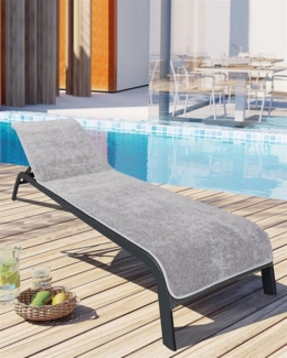 Laynenburg Liegenauflage Frottee Schonbezug aus 100% Baumwolle für Gartenliege, (2 St), Sonnenliege - Liegenbezug mit Umschlag für Standliege in 75x200 cm