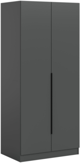 Kleiderschrank Alvas 2-türig (B/H/T: 80x180x52 cm) in anthrazit und anthrazit