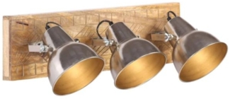 vidaXL Wandlampe Industriestil Silbern 70x23 cm E27 Mangoholz 320595