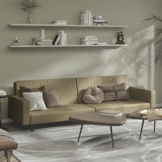 vidaXL Schlafsofa 2-Sitzer Cappuccino-Braun Kunstleder