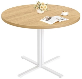VASAGLE Esstisch, Esszimmertisch, für 4 Personen, Landhausstil, wasserresistente Oberfläche, 80 cm d, 74,8 cm H, vielseitig, Goldeichenfarben, KDTDE082Y02