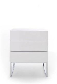 Nola II Nachttisch - Weiß Hochglanz lackiert
