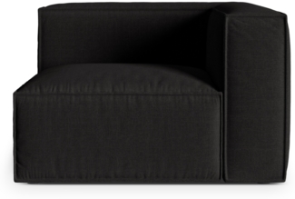 Micadoni Eckmodul Nuria 1-Sitzer Strukturierter Stoff Schwarz