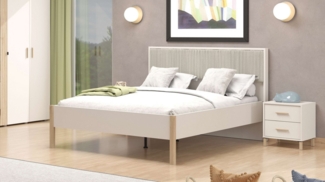 Home affaire Bett Belfort Bett, mit gepolstertem Kopfteil, bezogen mit weichem Cordstoff, 160 oder 180x200cm, FSC®-zertifiziert, Trendfarbe cashmere