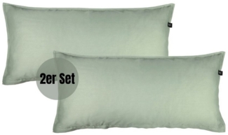 SCHÖNER WOHNEN-Kollektion Bettwäsche PLAIN Satin Bettwäsche, Baumwolle, 2 teilig, 40x80 cm 2er Pack in Grün