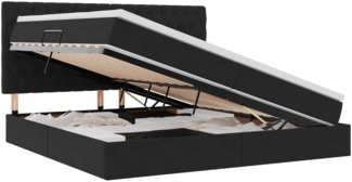 vidaXL Bett mit LED-Lichtleisten Schwarz 200 x 200 cm Samt 3372749