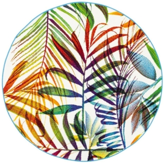 Pergamon Designteppich Designer Teppich Faro Tropical Bunte Zweige Rund, Rechteckig, Höhe: 11 mm