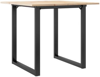 vidaXL Esstisch O-Gestell 80x80x75 cm Massivholz Kiefer und Stahl 3282673