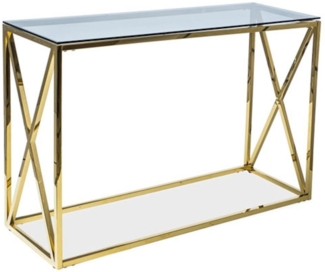 Feldmann-Wohnen Konsolentisch Elise C (1-St), 120x40x78cm Gold Rauchglas