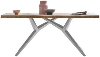 SIT-Möbel Esstisch 160 x 90 x 75 cm Platte natur, Gestell antiksilbern