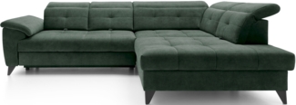 Eltap Inferne Ecksofa (Raquel 35) Seite rechte, Dunkelgrün, 210 x 107 x 297 cm