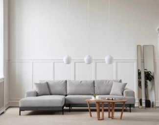 Ecksofa, 'Eti', 78 x 170 x 280, Grau