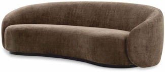 Casa Padrino Luxus Sofa Braun / Schwarz 235 cm - Gebogenes Wohnzimmer Sofa