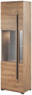 Standvitrine "Tulsa" Vitrinenschrank 60cm MDF Eiche Grandson