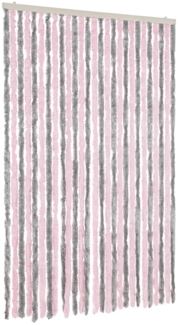 vidaXL Fliegenvorhang Silbergrau und Rosa 118x220 cm Chenille 4004886