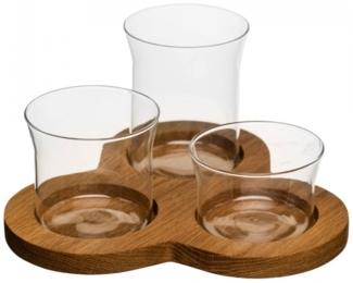 Nature Servier-Set aus Glas und Holz von SAGAFORM