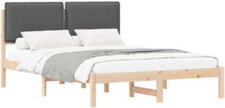 vidaXL Bettgestell mit gepolstertem Kopfteil Dunkelgrau 120x190 cm 877855
