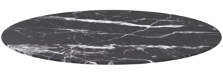 vidaXL Tischplatte Schwarz Ø90x1 cm Hartglas in Marmoroptik 322267