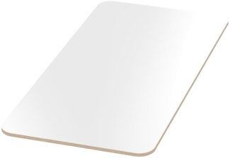 Multiplexplatte Holzplatte Tischplatte Birke melaminbeschichtet weiß Eckenradius 100 mm - Größe 180 x 80 cm - Höhe 1,8 cm - Farbe weiß