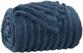 Überwurfdecke, Wohndecke Marineblau 240x220 cm Fleece