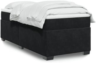 vidaXL Boxspringbett mit Matratze Schwarz 80x200 cm Samt 3285247