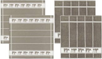DDDDD Geschirrtuch Zwart Bont, (Set, 4-tlg), Combiset: bestehend aus 2 Küchentücher & 2 Geschirrtücher