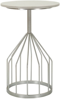 Dmora Wohnzimmertisch Calepio, Niedriger Wohnzimmertisch, Kaffeeregal, Couchtisch für Sofa, 38x38 h58 cm, Silber