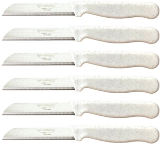 Visaggio Obstmesser Solingen Allzweckmesser Schälmesser Gemüsemesser Küchenmesser, Wellenschliff Solingen Messer, Flitter Optik, Edelstahl (rostfrei)