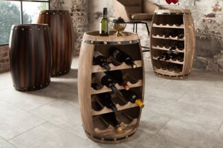 riess-ambiente Weinregal BODEGA 60cm natur, Holz · Flaschenregal · Weinfass · Tanne