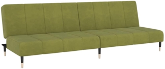 vidaXL Schlafsofa 2-Sitzer Hellgrün Samt 375877