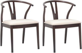 vidaXL Esszimmerstuhl 2 pcs Hellbraun und hell Massives Gummiholz 42020411
