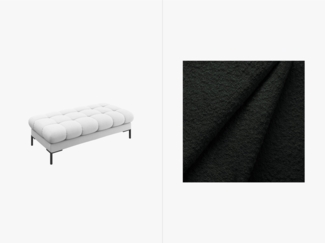 Micadoni Polsterbank Mamaia 2-Sitzer Boucle Baloo Schwarz schwarze Beine